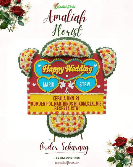 Papan Bunga Pernikahan Mangge